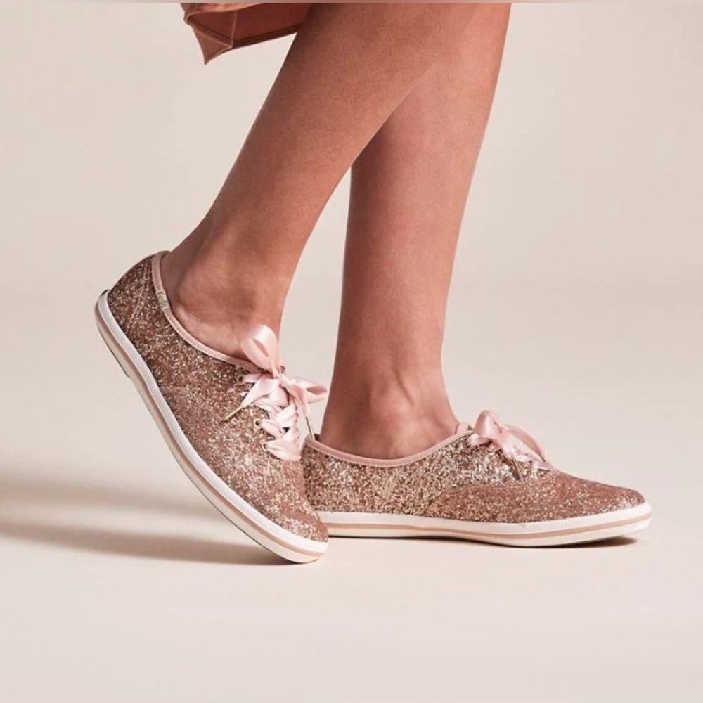Kate Spade x Keds NY Champion Silver Glitter Sneakers